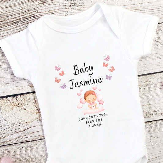 Personalised Pastel Baby Girl Baby Vest
