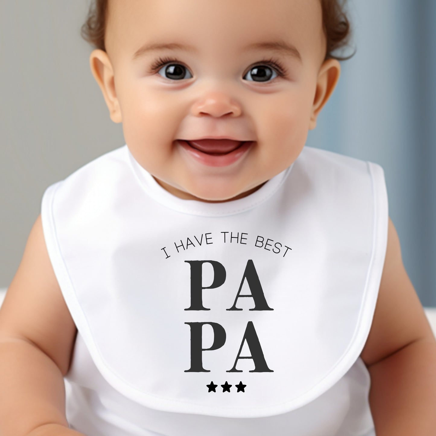 Personalised Black and White I Have The Best Baby Bib