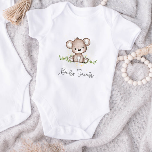 Personalised Bear Baby Vest