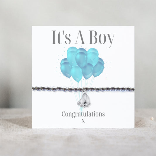 It's A Boy Bracelet - Balloon Gift Card