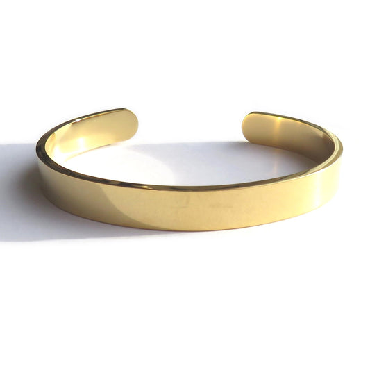 Solid Stainless Steel Gold Bangle - Unisex