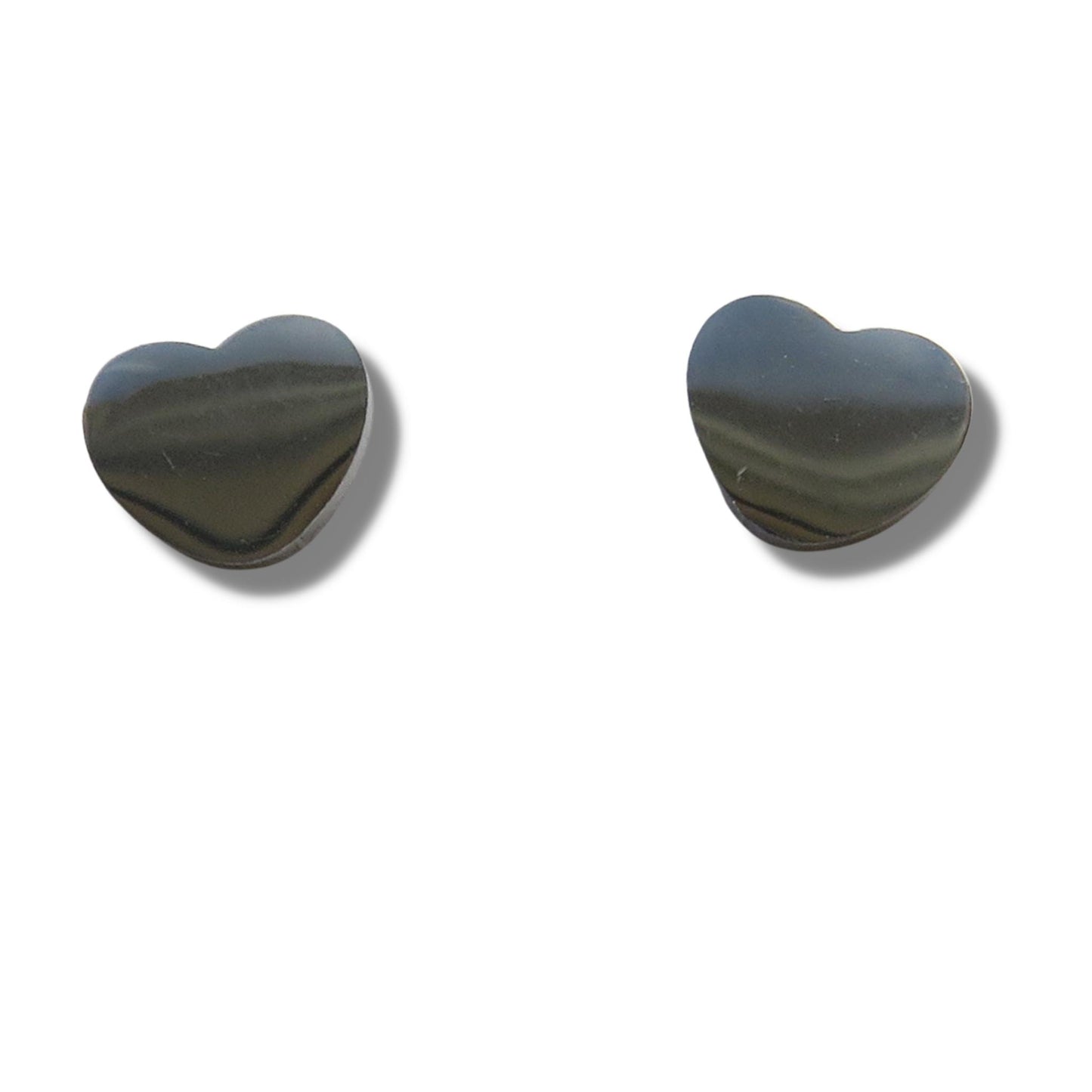 Stainless Steel Heart Stud Earrings - Hypoallergenic