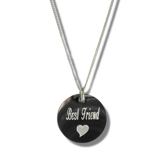 Best Friend Disc Necklace & Heart Symbol