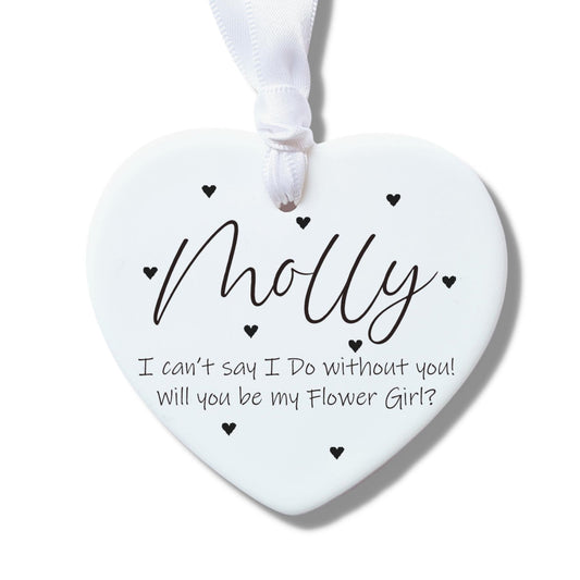 Personalised Will You Be My Flower Girl Ceramic Decoration