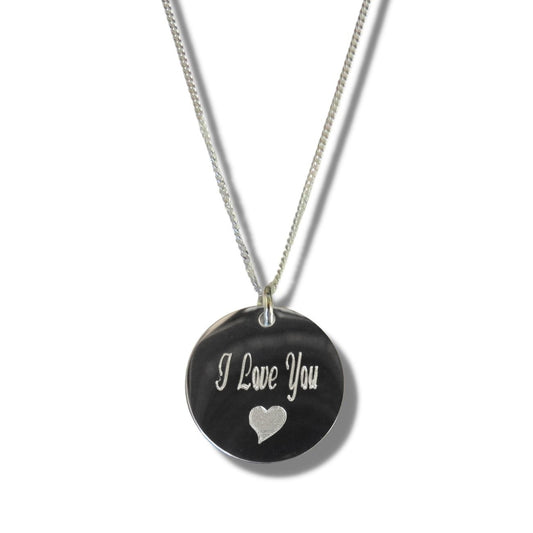 I Love You Disc Necklace & Heart Symbol