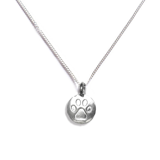 Paw Print Silver Necklace
