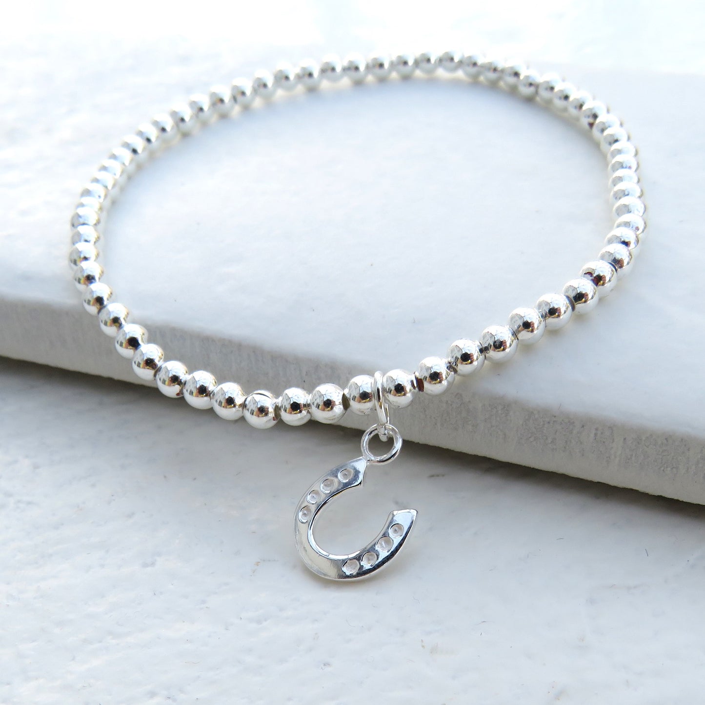 Silver Beaded Mini Charm Bracelet
