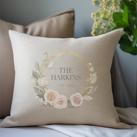 Personalised Floral Surname Cushion