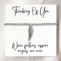 Angel Feather Silver Beaded Bracelet & Card