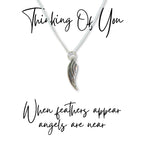 Angel Feather Sterling Silver Necklace & Gift | When Feathers Appear Angels are Near