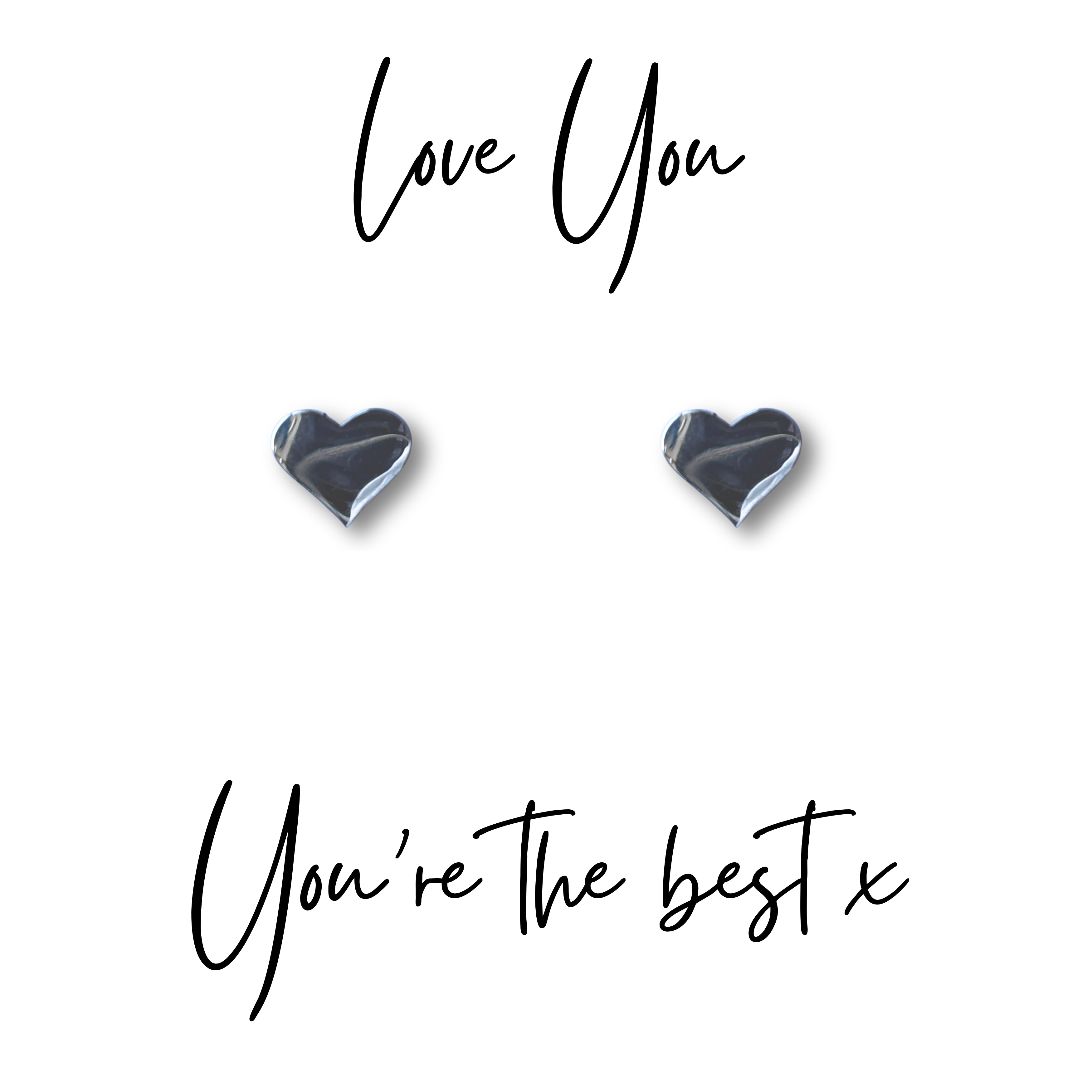 Heart Earrings on Love You Gift Card - Perfect Gift for Her