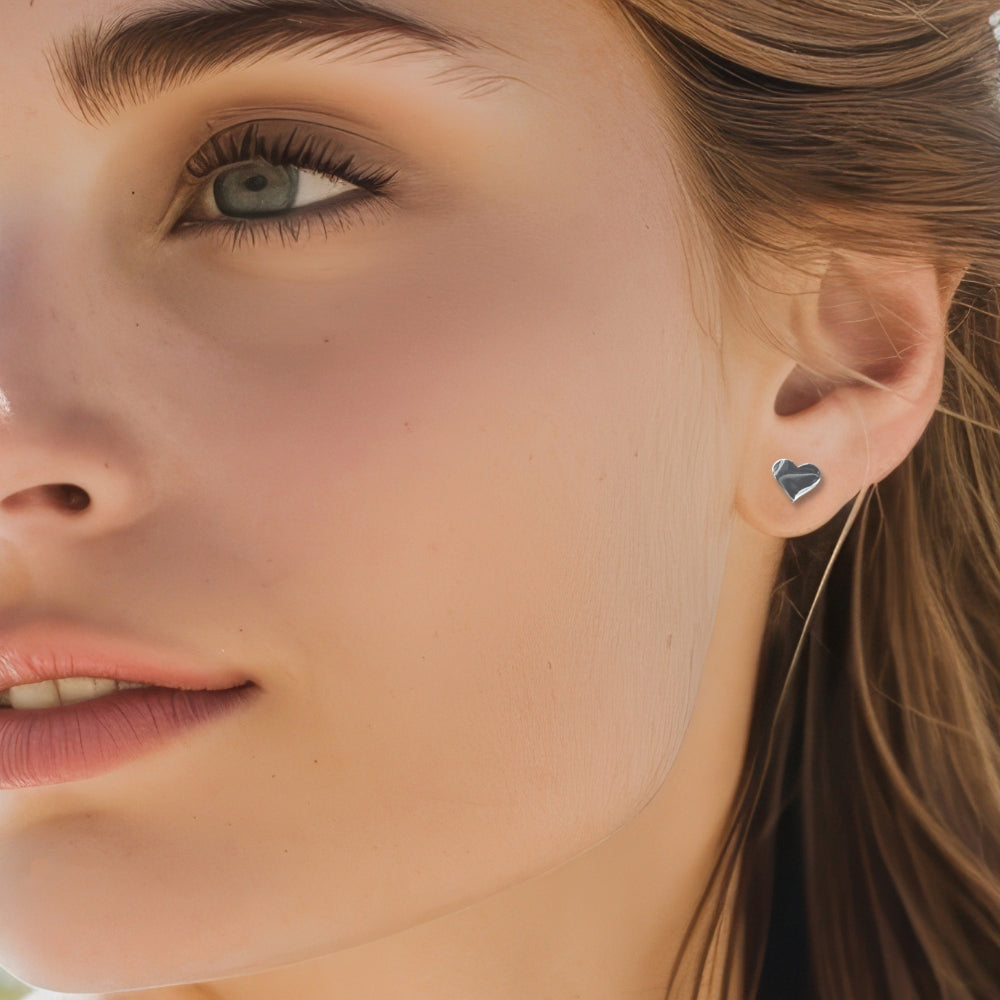 Silver Heart Stud Earrings & Love You You're the Best Mini Gift Hamper