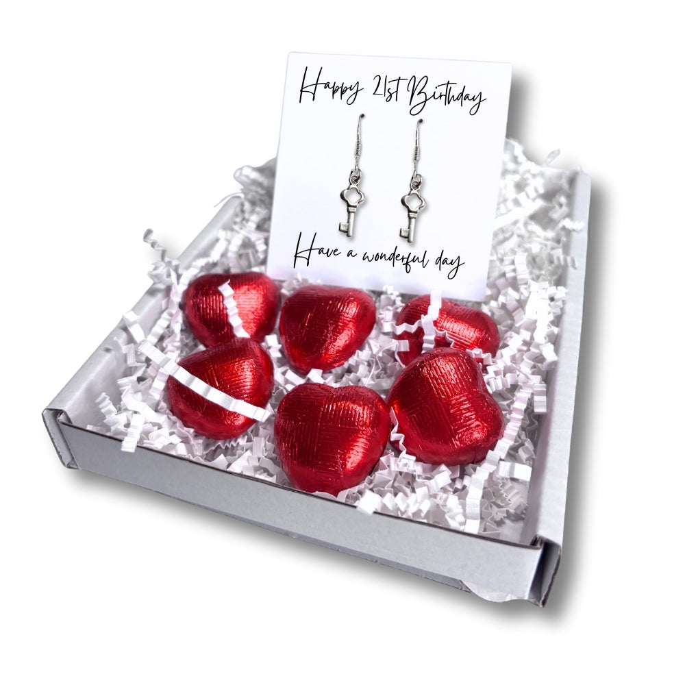 Happy 21st Birthday Earrings Mini Gift Hamper