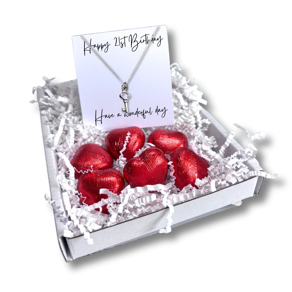 Happy 21st Birthday Necklace Mini Gift Hamper