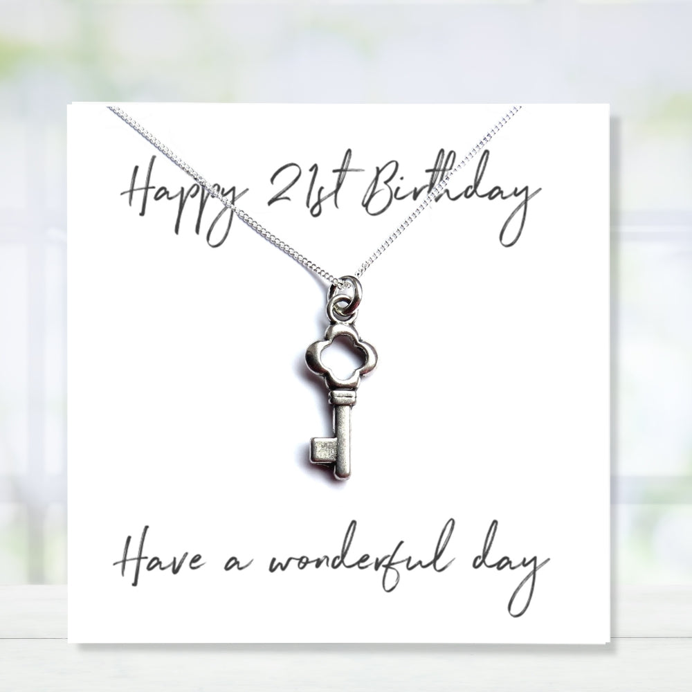 Happy 21st Birthday Necklace & Gift Card
