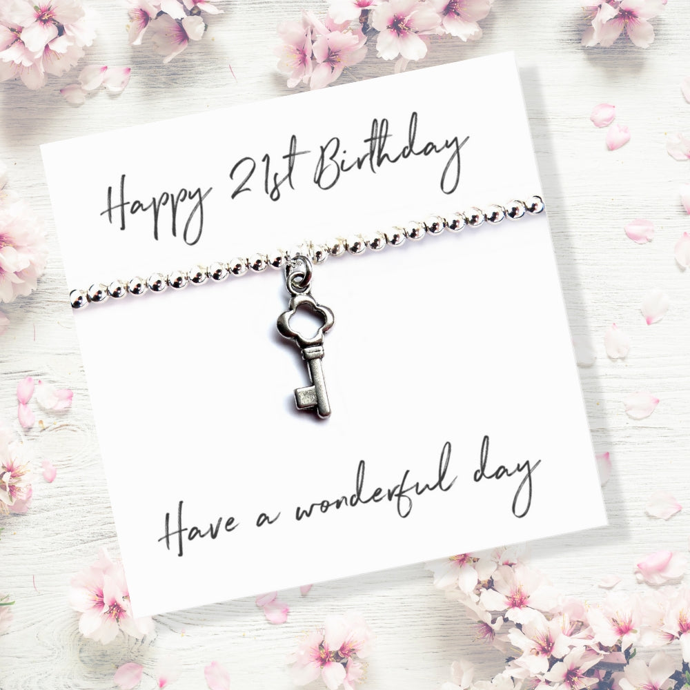 Happy 21st Birthday Bracelet & Gift Card