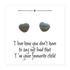 Heart Earrings on Funny Gift Card for Mum