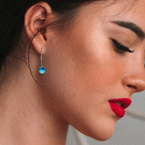 Birthstone Silver Drop Earrings - Birthday Earrings