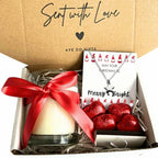 Small Merry & Bright Christmas Gift Hamper Necklace, Chocolates & Candle