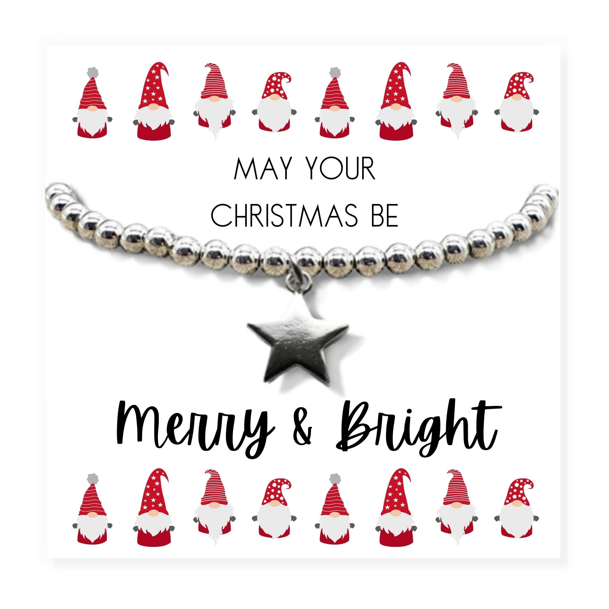 Small Merry & Bright Christmas Gift Hamper Bracelet, Chocolates & Candle