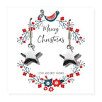 Small Merry Christmas Star Gift Hamper | Earrings, Chocolates & Candle