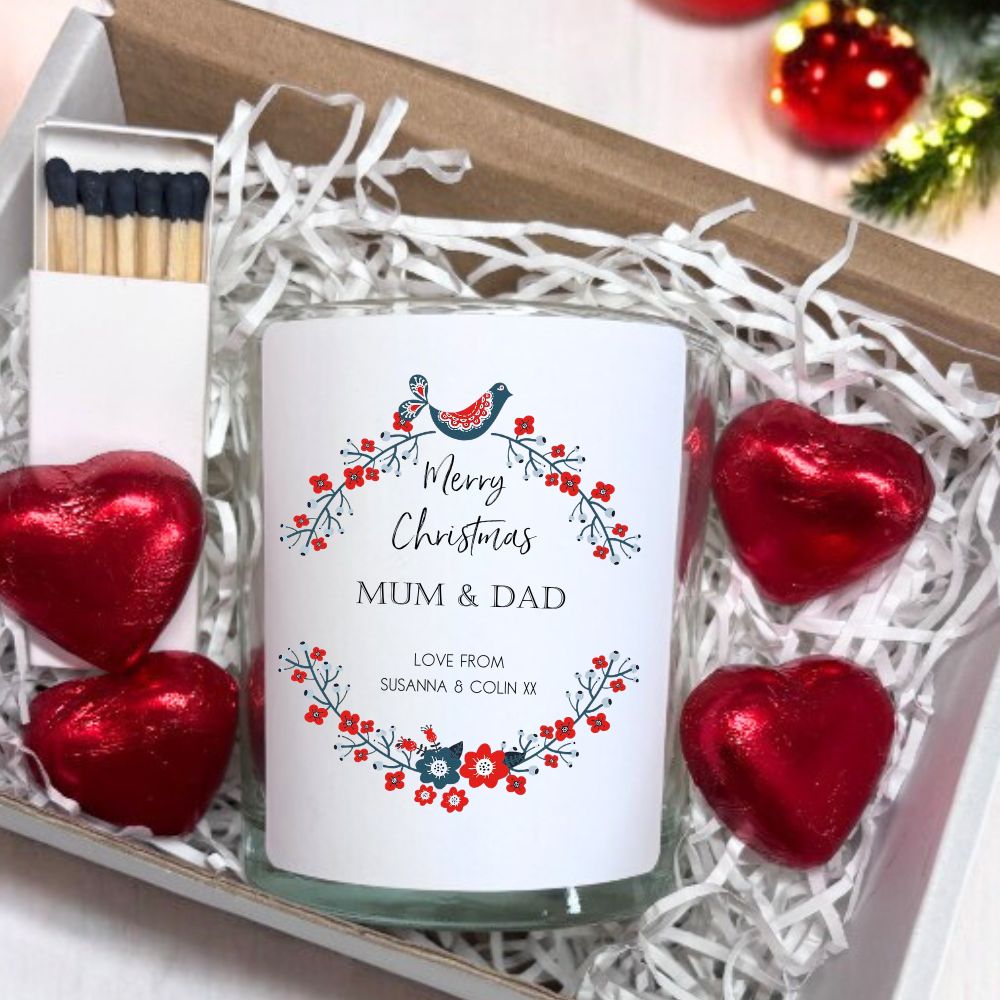 Personalised Merry Christmas Candle Gift Set