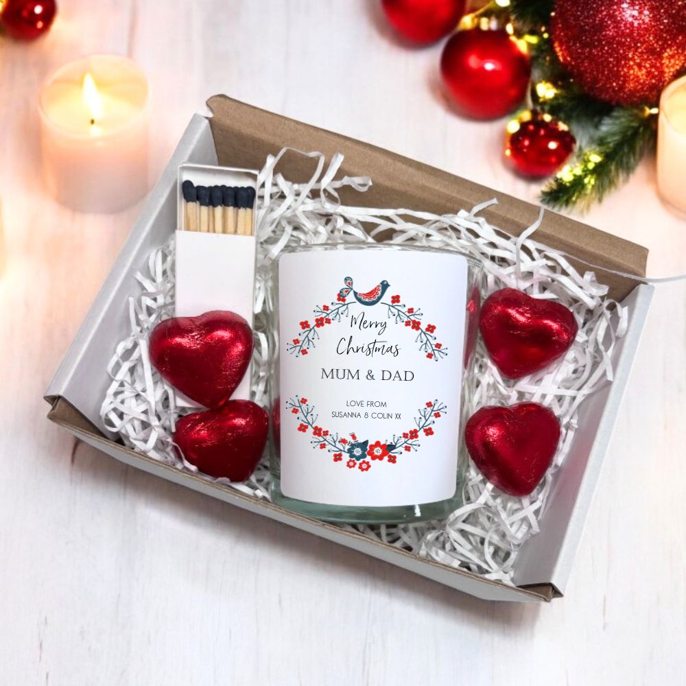 Personalised Merry Christmas Candle Gift Set