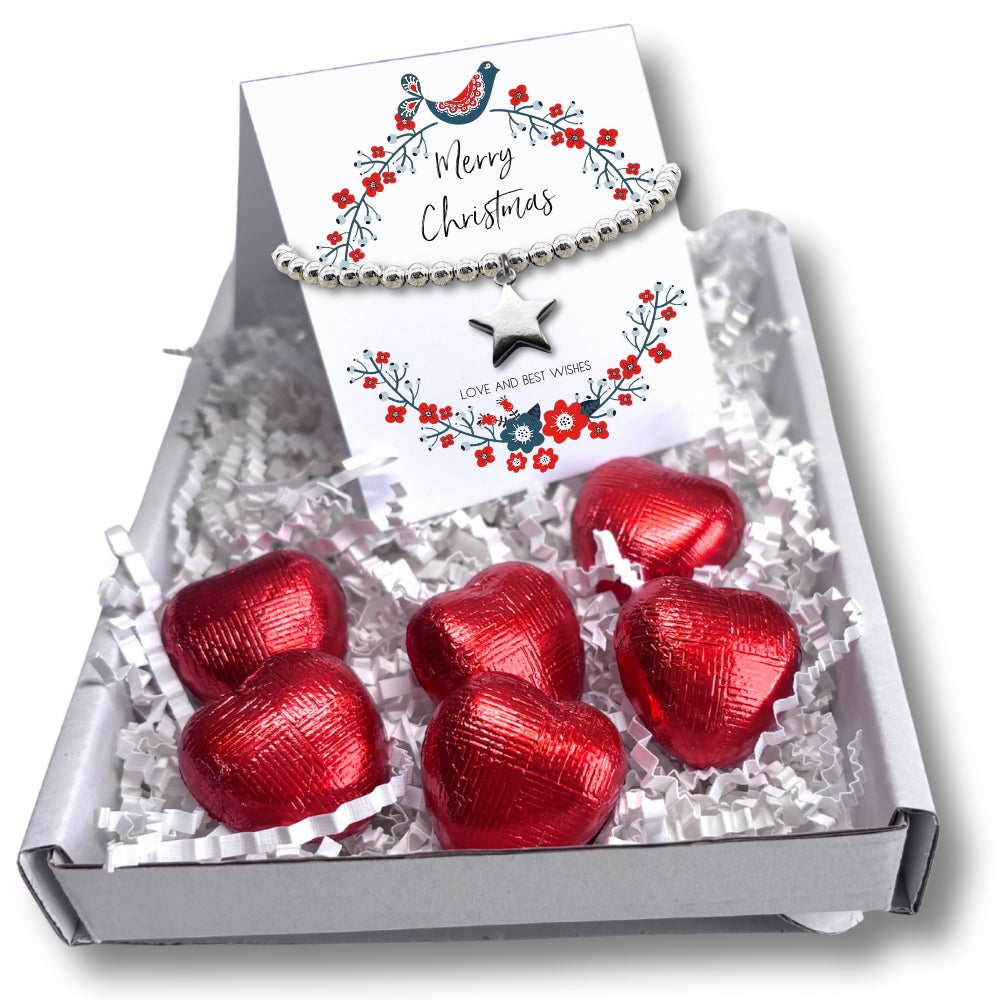 Christmas Star Mini Gift Hamper with Silver Bracelet