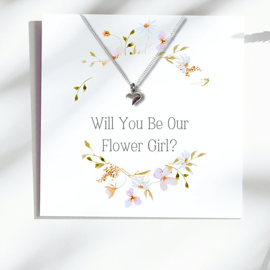 Will You Be My Flower Girl Necklace & Gift Card