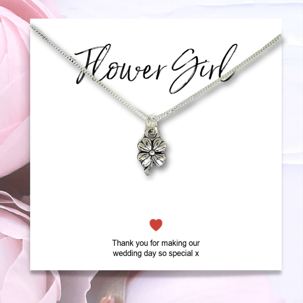 Flower Girl Necklace & Thank You Gift Card