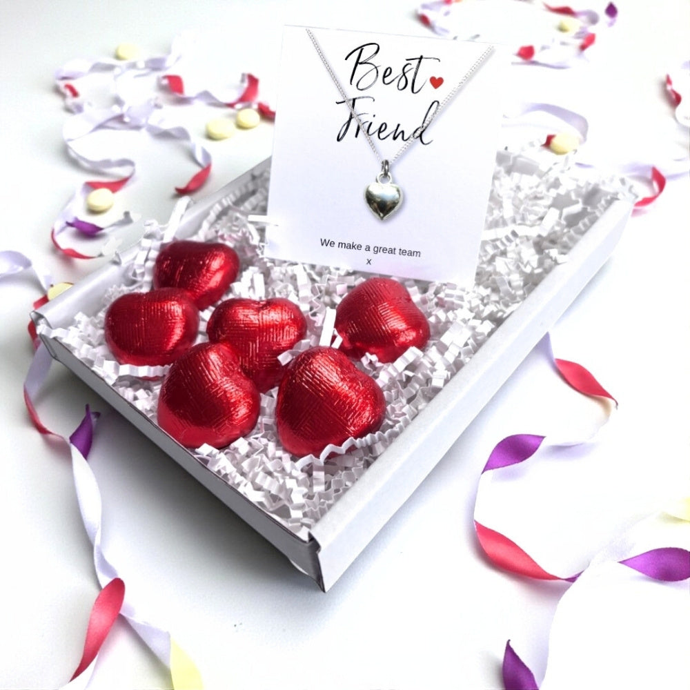 Best Friend Mini Gift Hamper with Silver Heart Necklace