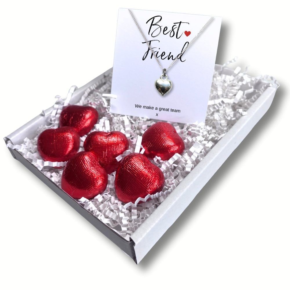 Best Friend Mini Gift Hamper with Silver Heart Necklace