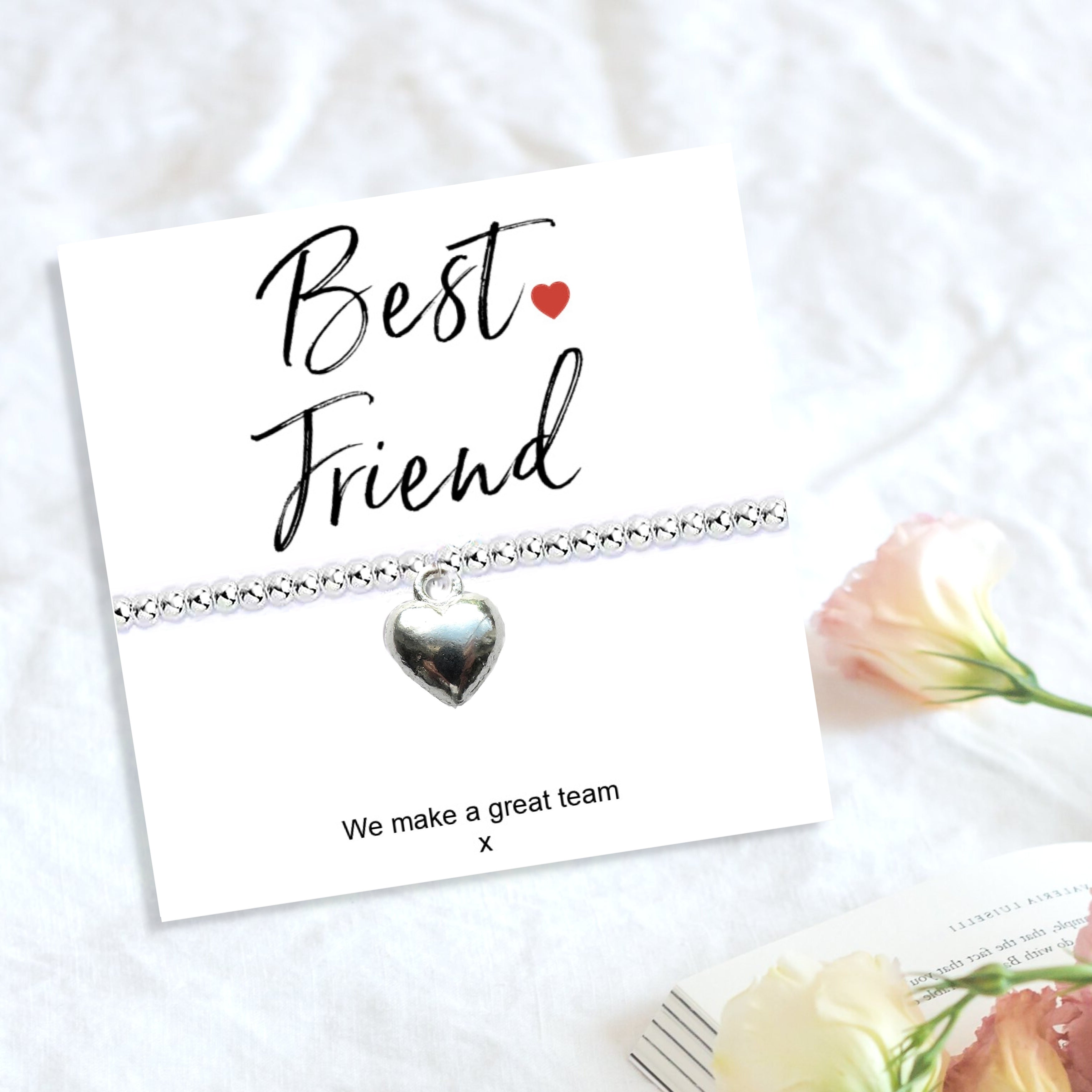 Best Friend Mini Gift Hamper with Silver Heart Bracelet