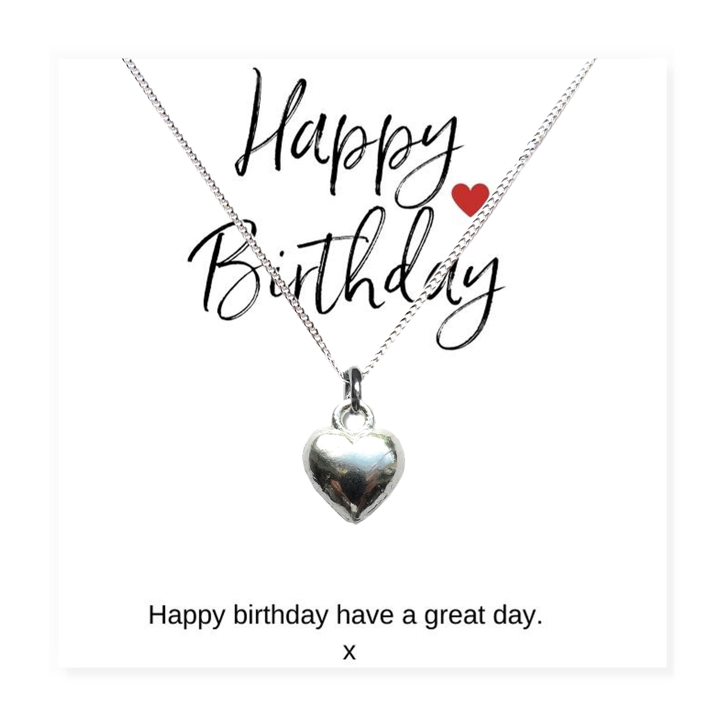 Happy Birthday Mini Gift Hamper with Silver Heart Necklace