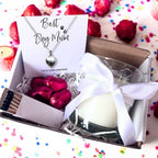 Small Best Dog Mum Gift Hamper Necklace Chocs & Candle