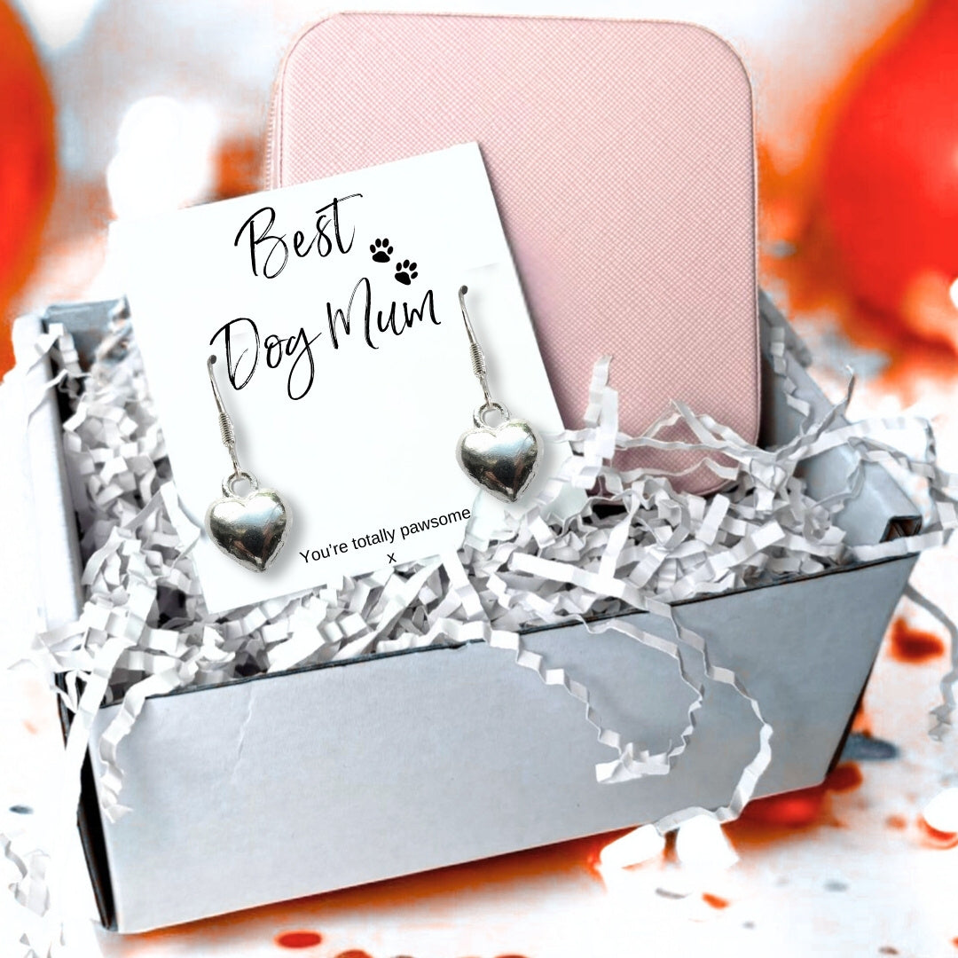 Best Dog Mum Earrings & Jewellery Box Gift
