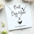 Best Dog Mum Mini Gift Hamper Silver Heart Necklace