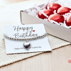 Happy Birthday Mini Gift Hamper with Silver Heart Bracelet
