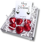 Merry Christmas Mini Gift Hamper with Silver Heart Earrings