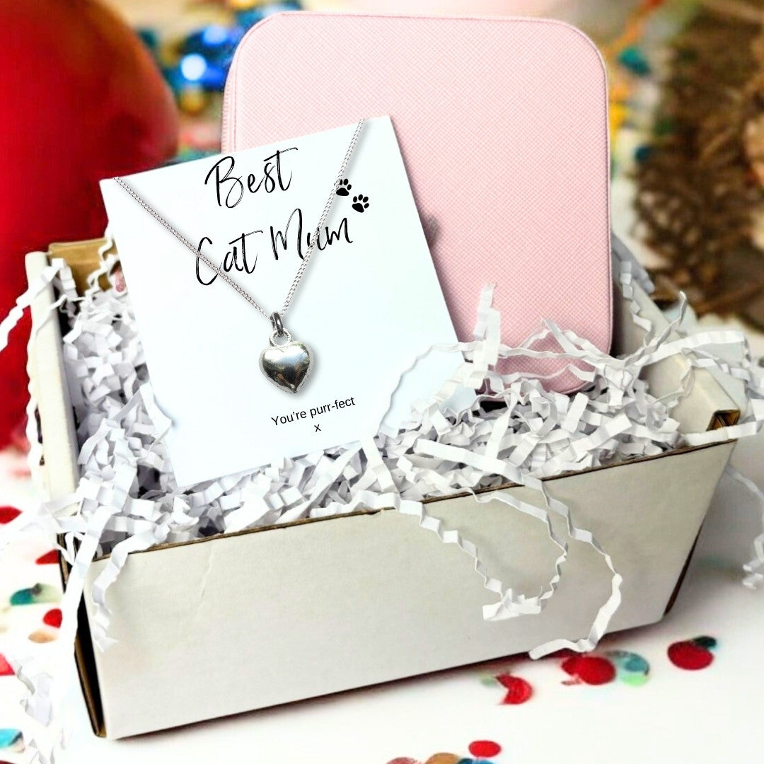 Best Cat Mum Necklace & Jewellery Box Gift