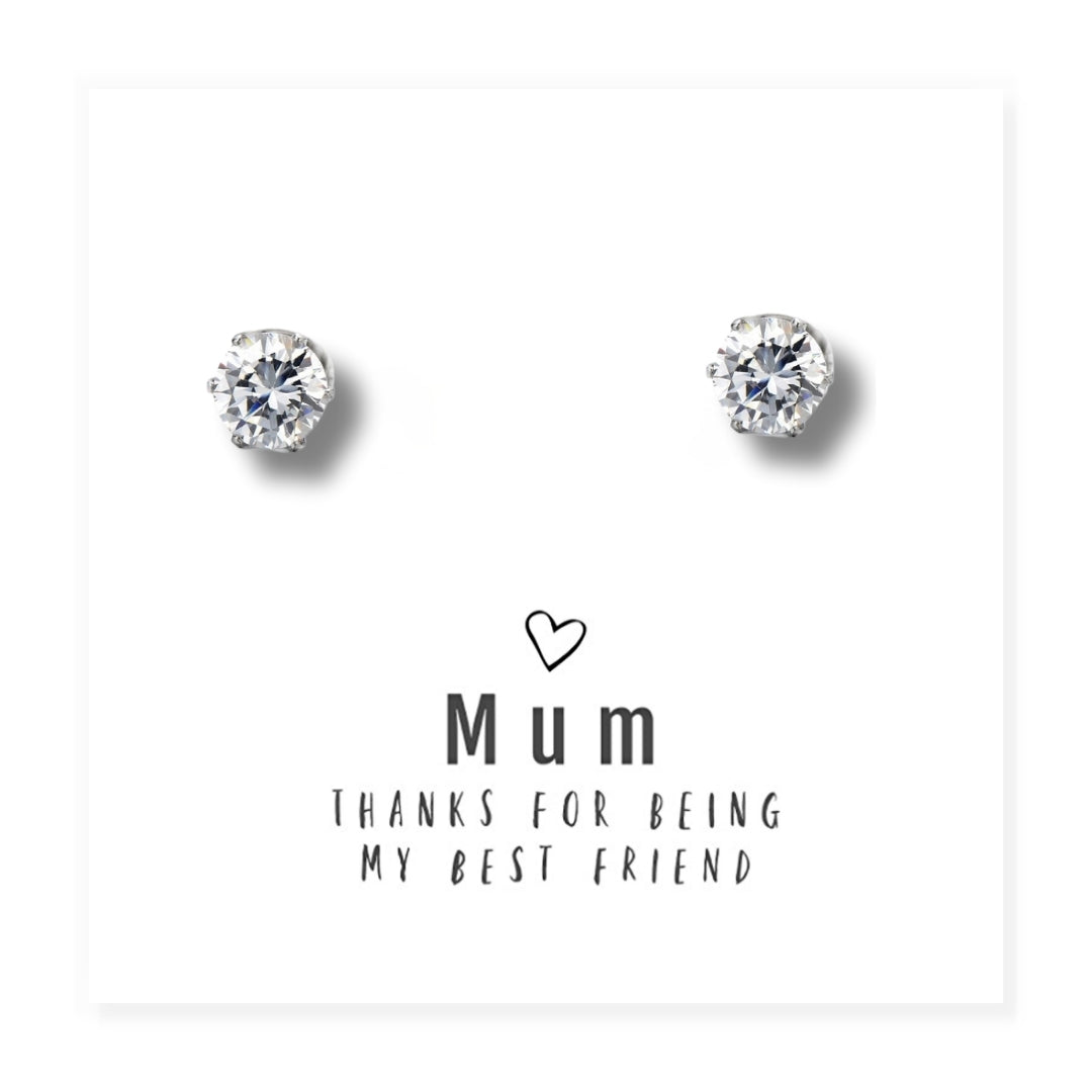 Mum Thanks For Being My Best Friend - Earrings & Gift Card