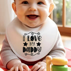 Black & White I Love My Daddy Baby Outfit: Bib, Vest, Baby Grow