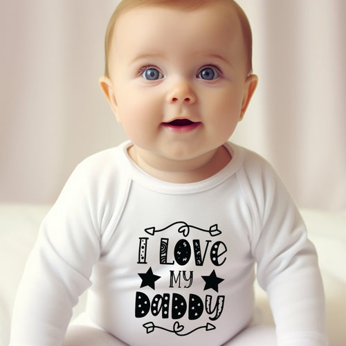 Black & White I Love My Daddy Babygrow | Name Vest or Bib UK