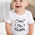 Black & White I Love My Mummy Baby Outfit: Bib, Vest, Baby Grow
