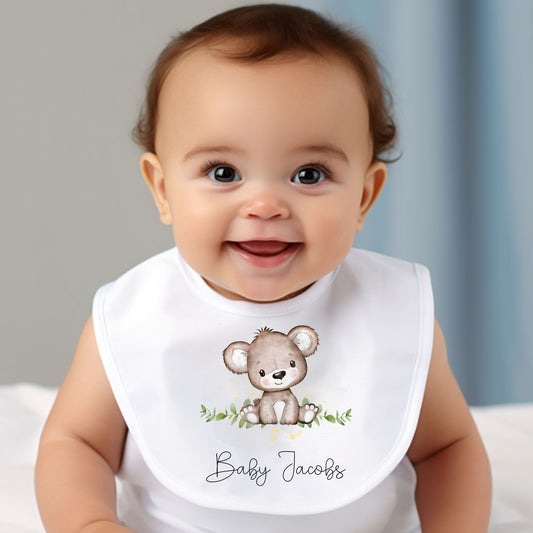 Personalised Bear Baby Bib