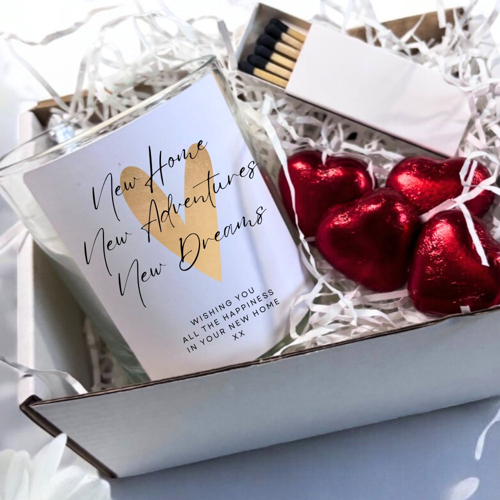 Gold Heart New Home Candle Gift Set | Housewarming Gift Box