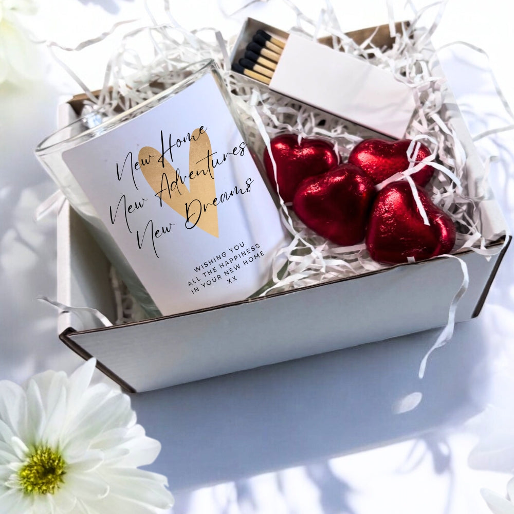 Gold Heart New Home Candle Gift Set | Housewarming Gift Box