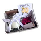 Small 30th Birthday Gold Balloon Hamper | Earrings, Chocolate & Candle