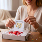 30th Birthday Cubic Zirconia Silver Necklace & Gold Balloons Mini Gift Hamper
