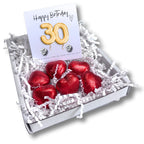30th Birthday Cubic Zirconia Stud Earrings & Gold Balloons Mini Gift Hamper